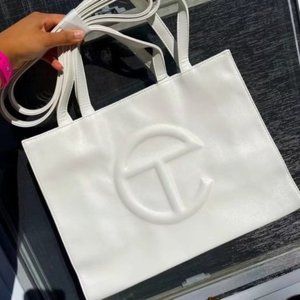 Telfar Medium White Shopping Bag